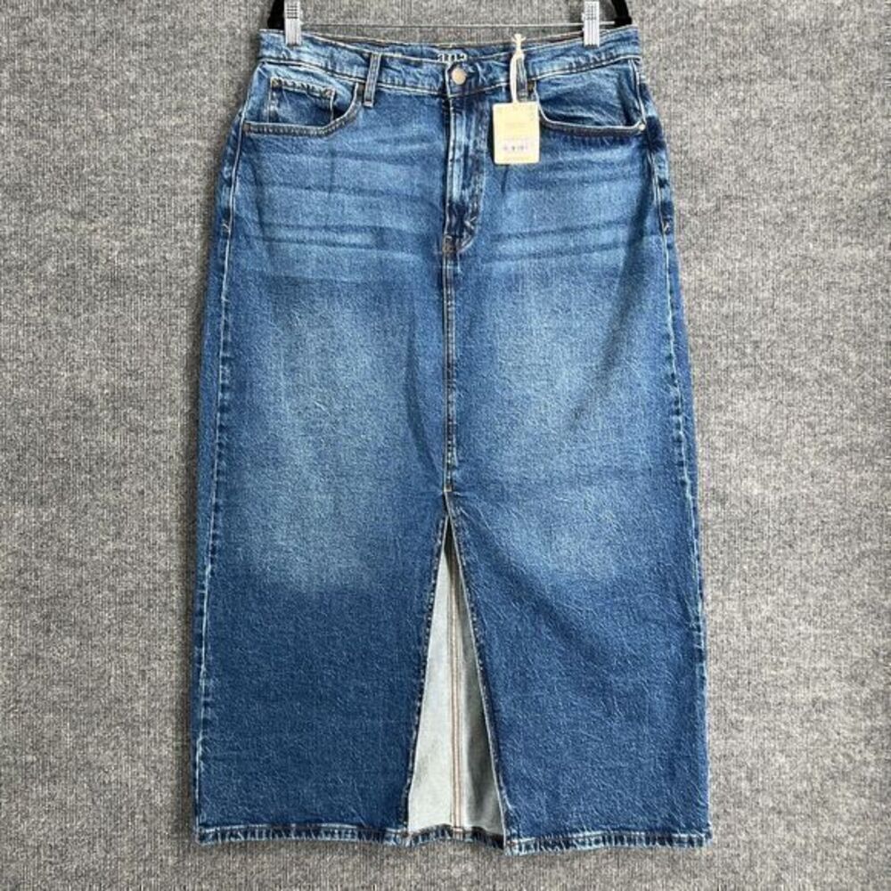 a.n.a. A New Approach Denim Maxi Skirt Womens 14 High Rise Medium Wash Modest